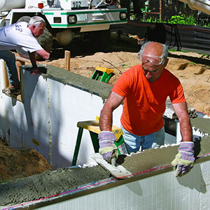 NUDURA ICF Pouring concrete walls